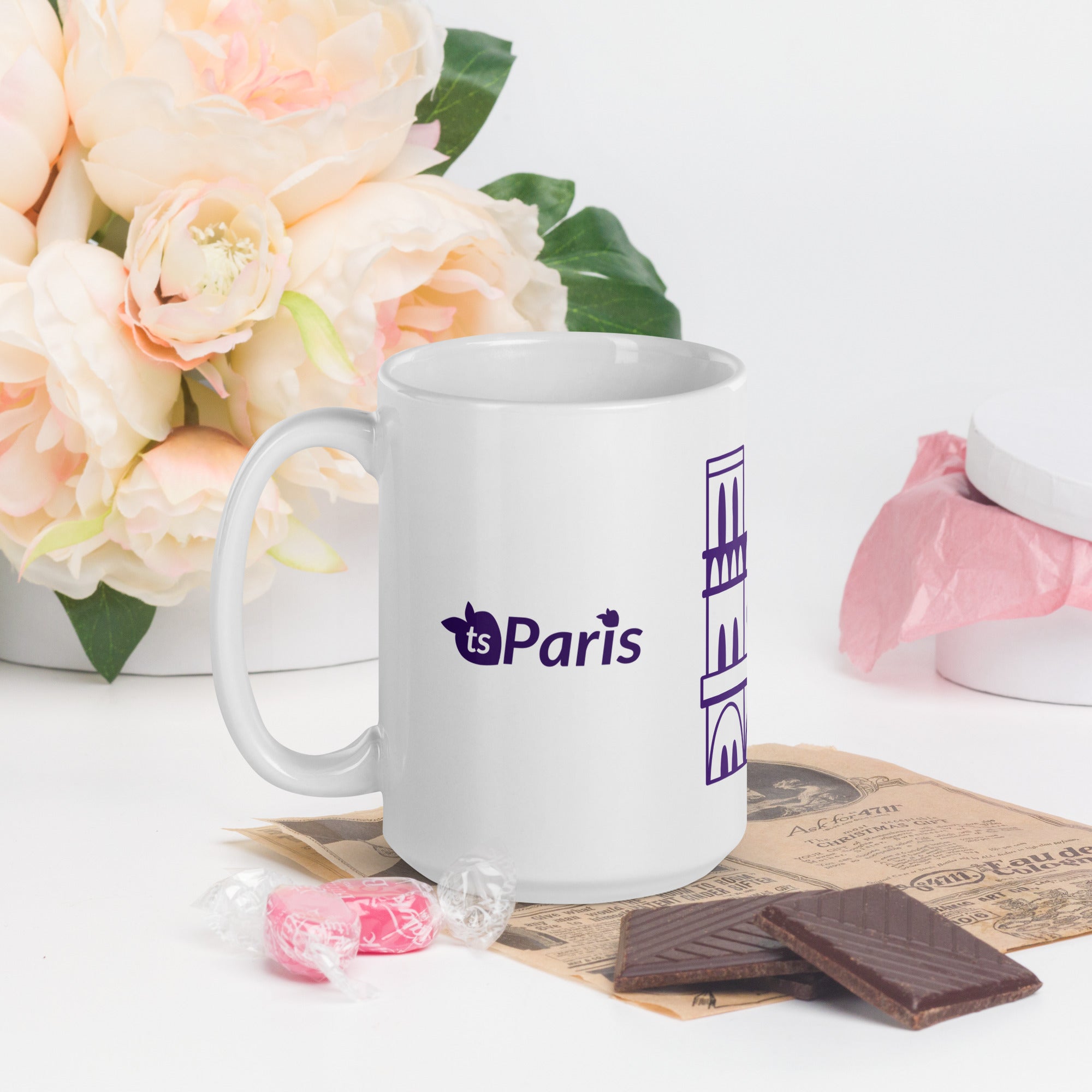 tsgabrielle® • Paris - Cathédrale Notre-Dame • Mug brillant • Blanc