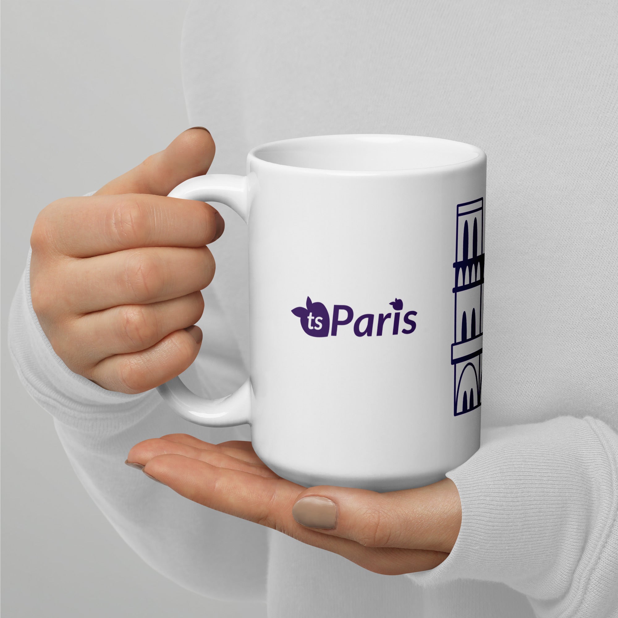 tsgabrielle® • Paris - Cathédrale Notre-Dame • Mug brillant • Blanc