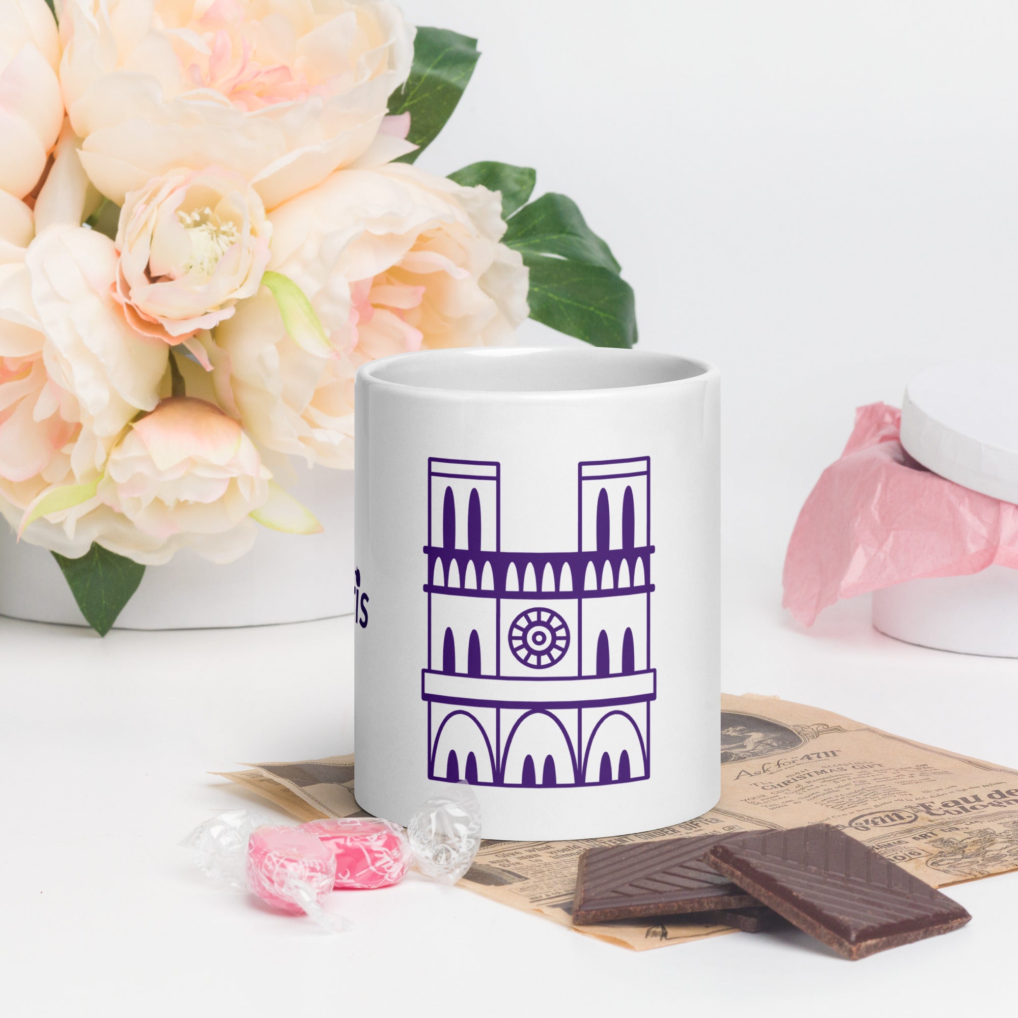tsgabrielle® • Paris - Cathédrale Notre-Dame • Mug brillant • Blanc