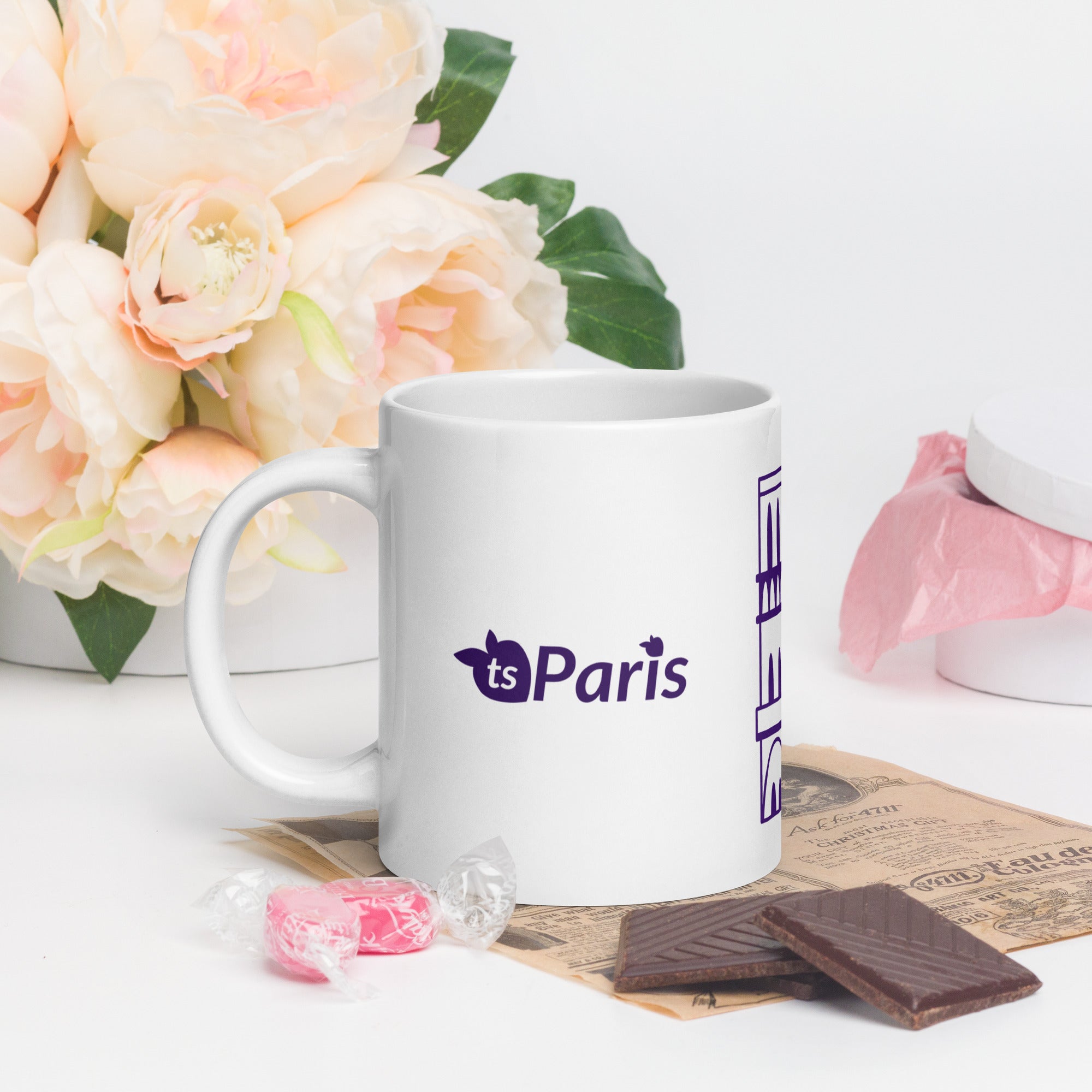 tsgabrielle® • Paris - Cathédrale Notre-Dame • Mug brillant • Blanc