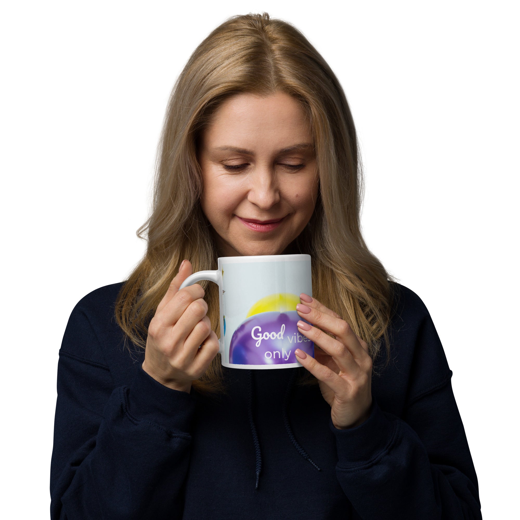 tsgabrielle® • Good Vibes Only • Mug brillant • Noir • Céramique • 3 tailles
